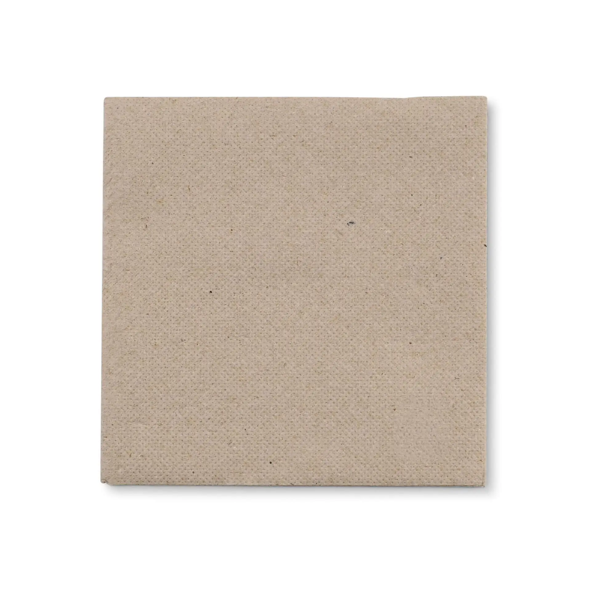 Kwadratowy serwetka z recyklingu, niebielona, 25 x 25 cm, 2-warstwowa, z symbolem 100% materiału z recyklingu.