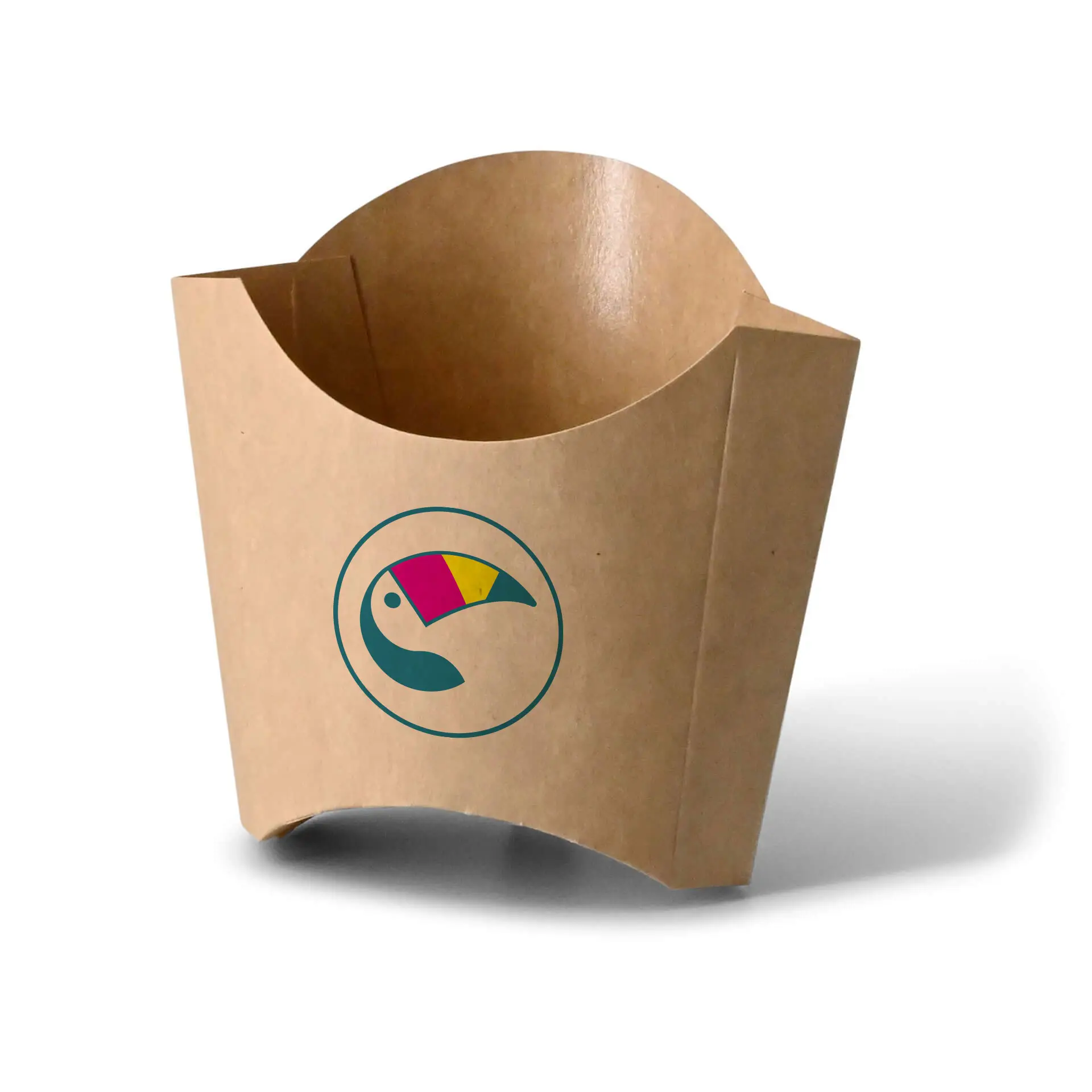 Pojemniki na frytki z nadrukiem, 8,5 x 5 x 9,5 cm, powłoka na bazie wody