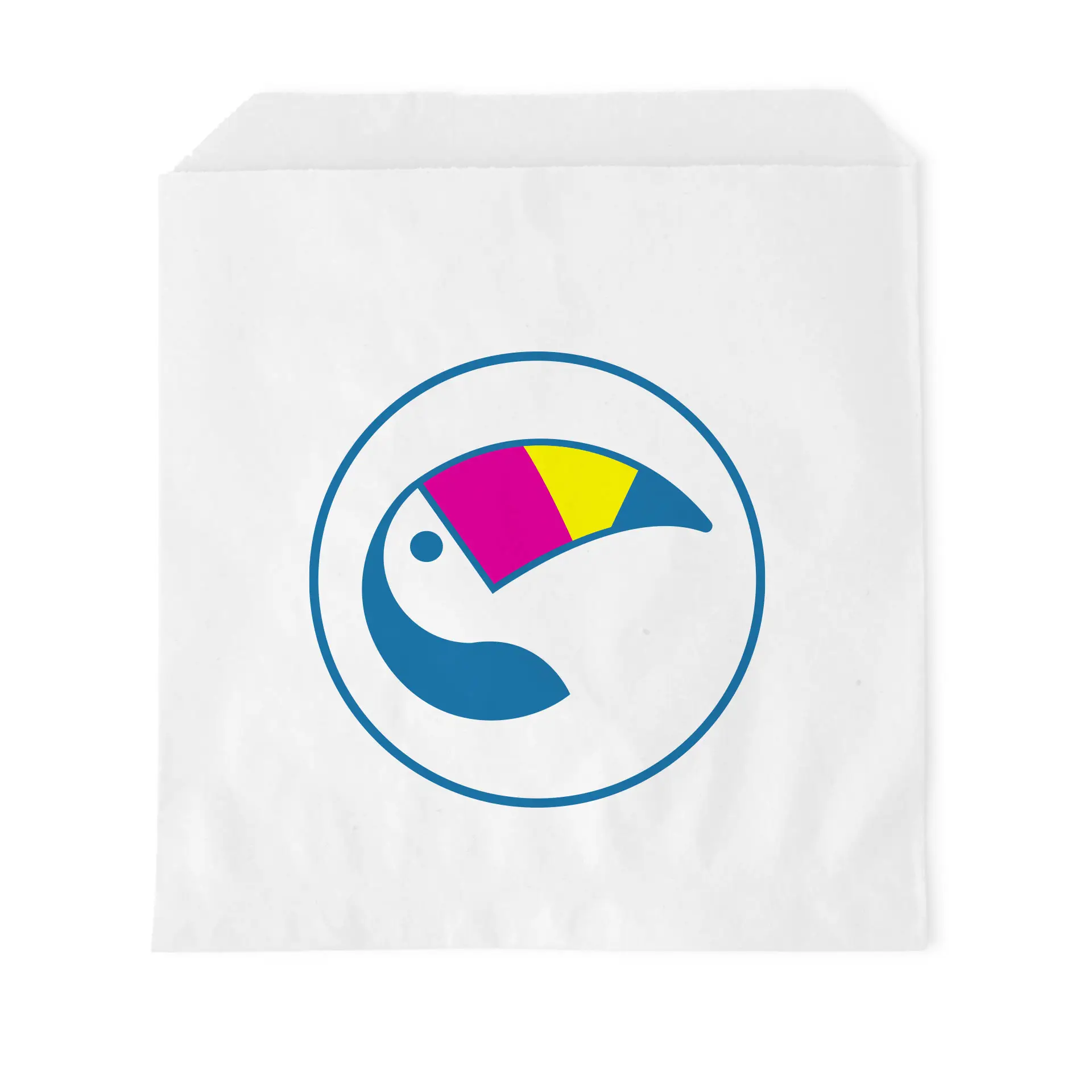 Torby płaskie z nadrukiem, białe, 17 × 17 cm