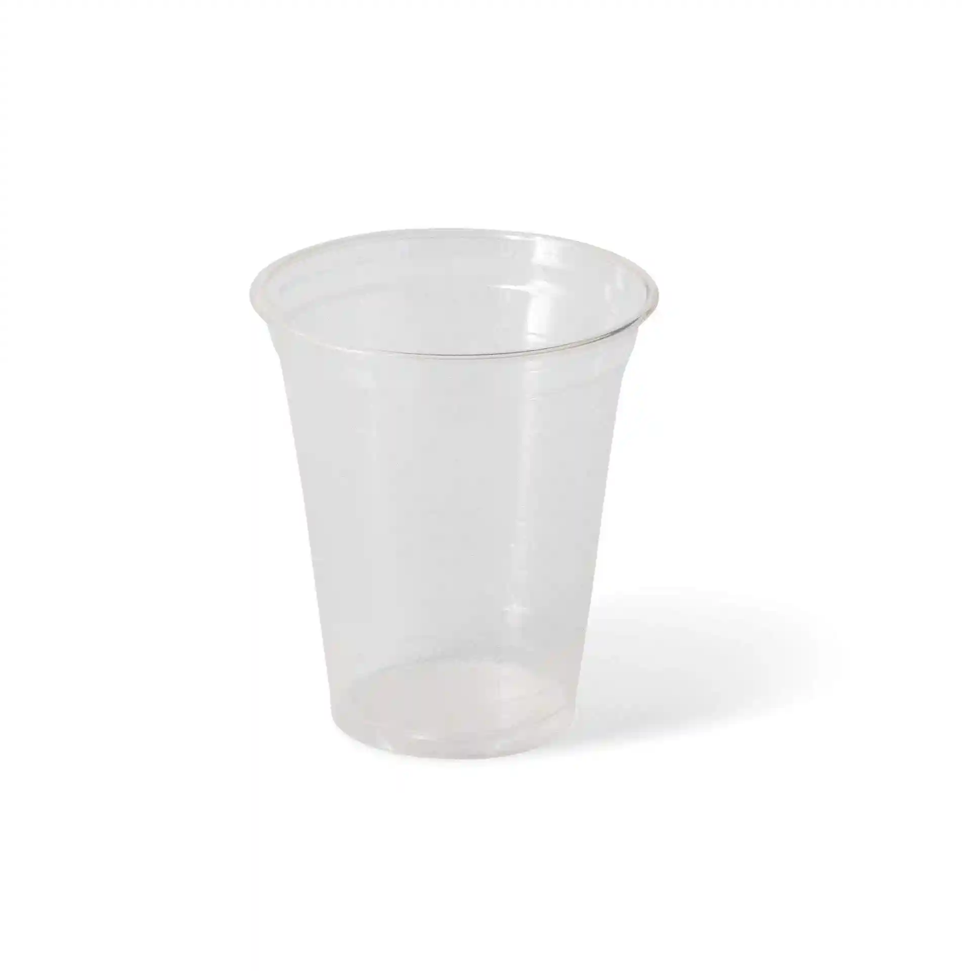 Przezroczysty kubek 12 oz z PLA, o wysokości 106 mm i średnicy górnej 95 mm.