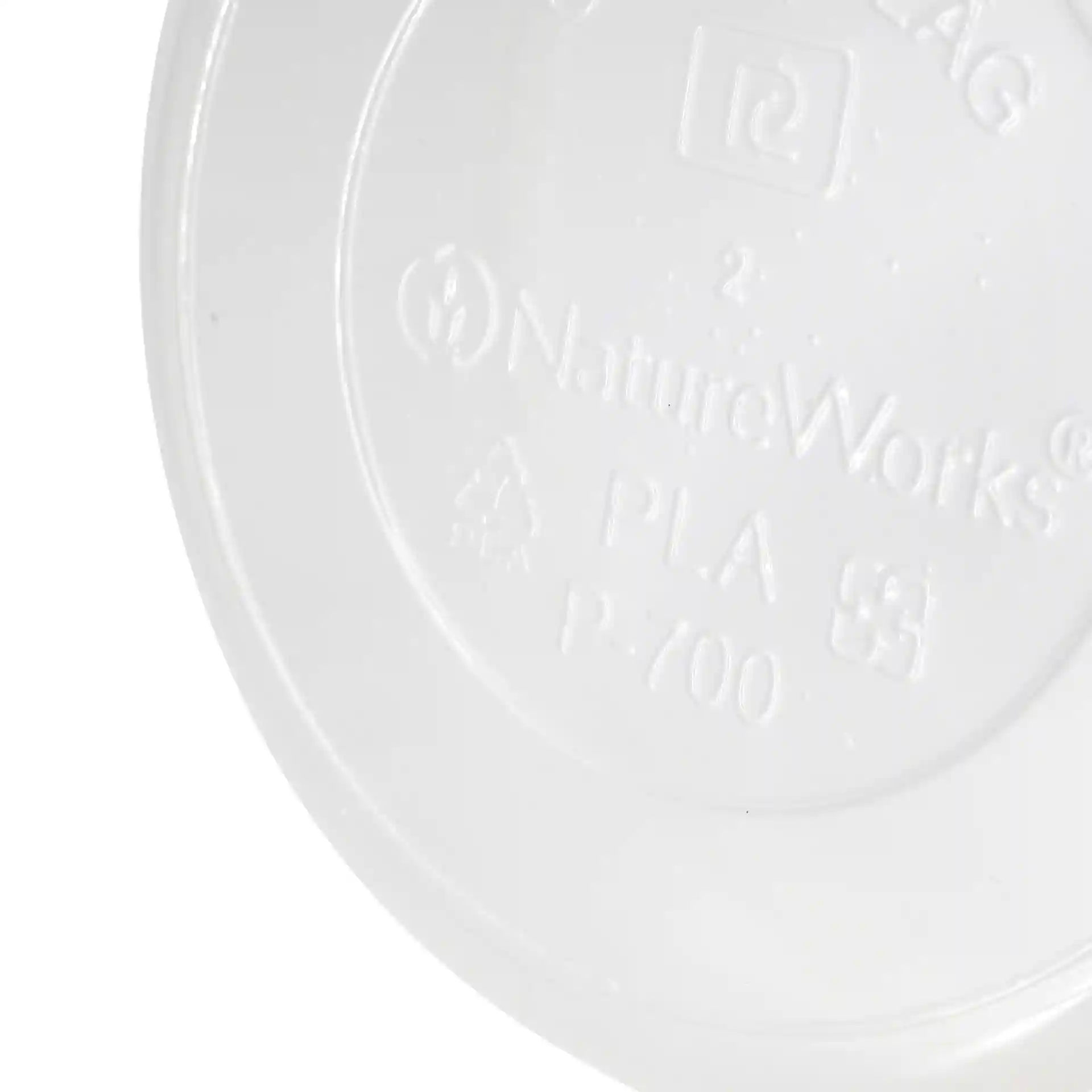 Przezroczysty okrągły pojemnik deli o średnicy 143 mm i oznaczeniach na dnie.