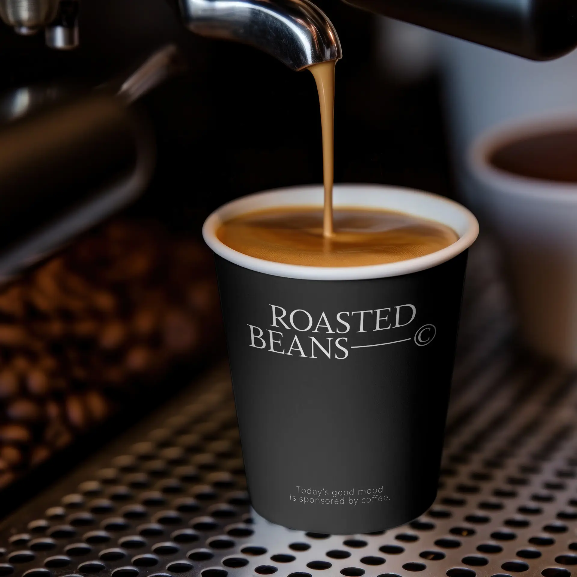 Pappbecher mit Logo (einwandig), 100 ml / 4 oz, weiß, wasserbasierte Barriere