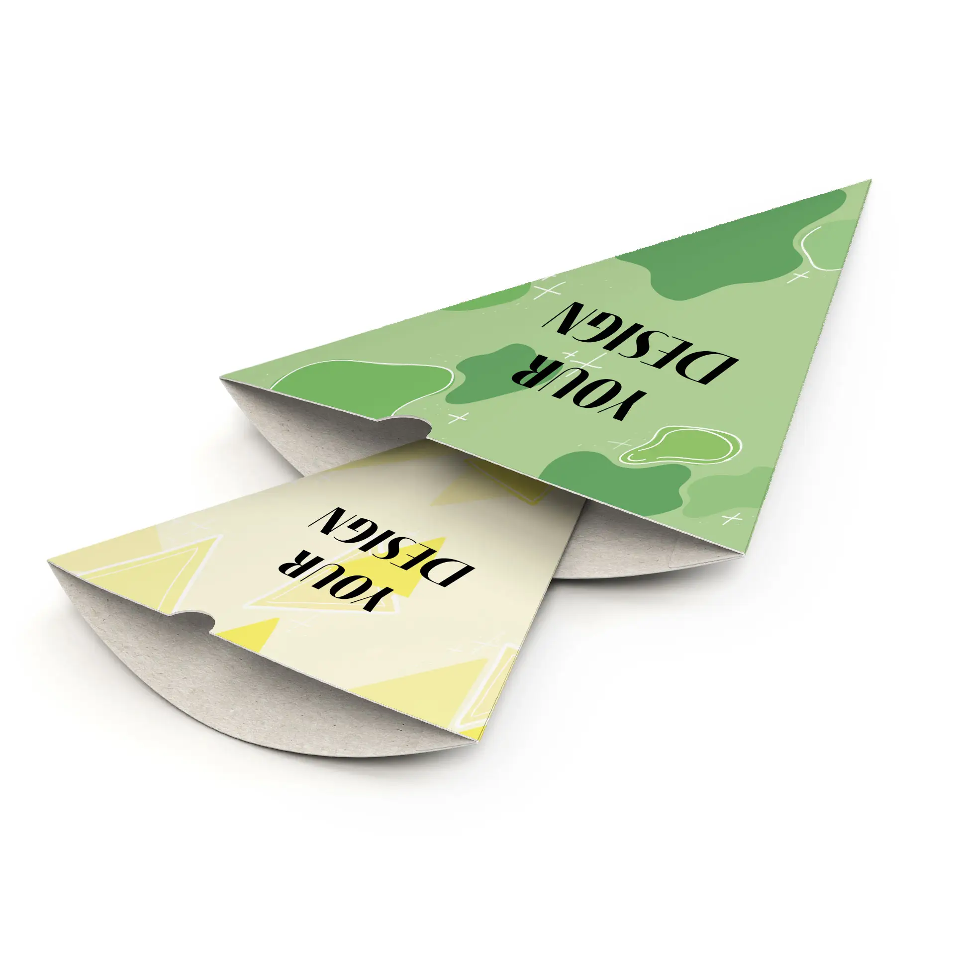 Pommestüte / Spitztüte bedruckt 18,3 x 1,8 cm, weiß