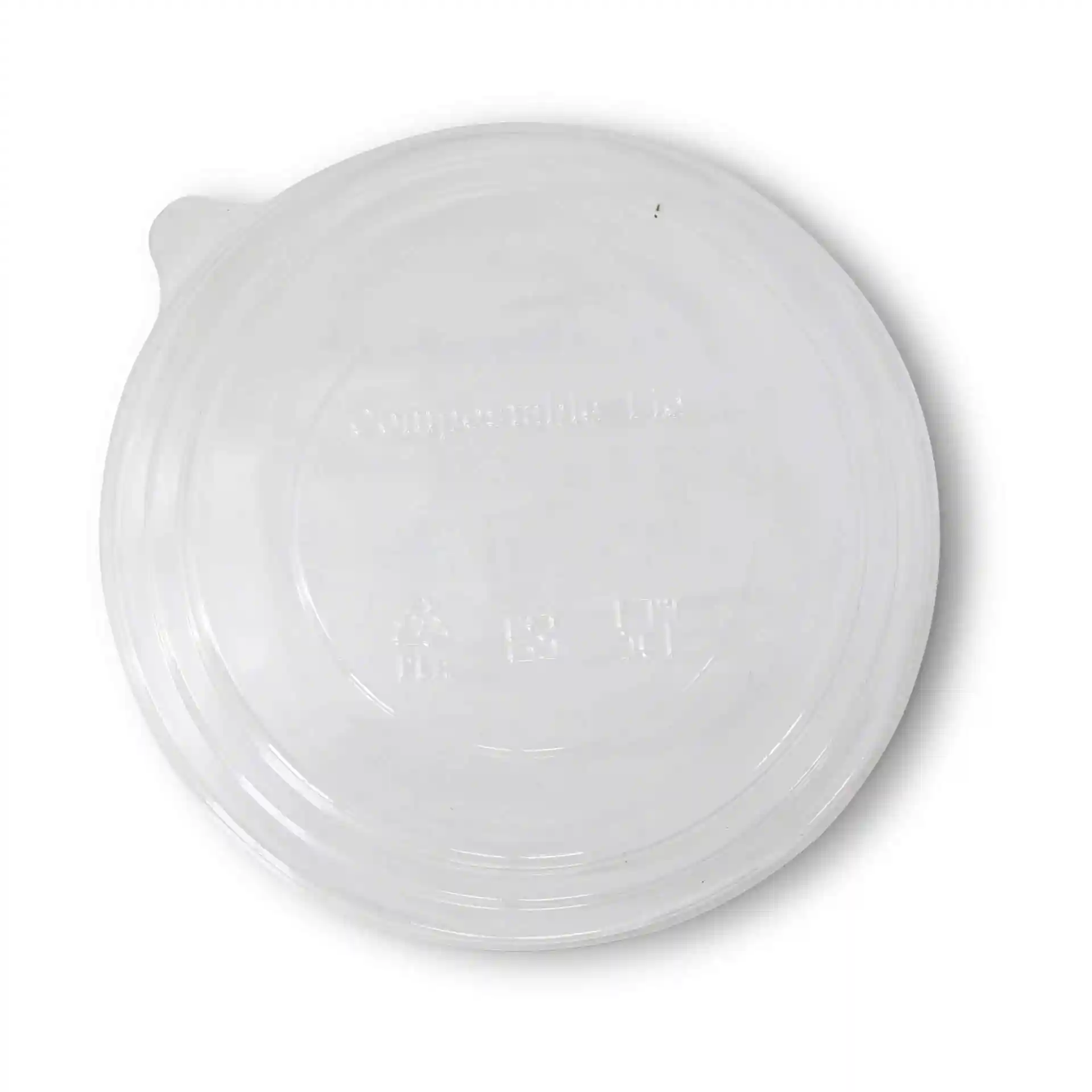 Przezroczysta pokrywka PLA o średnicy 150 mm i wysokości 20 mm.