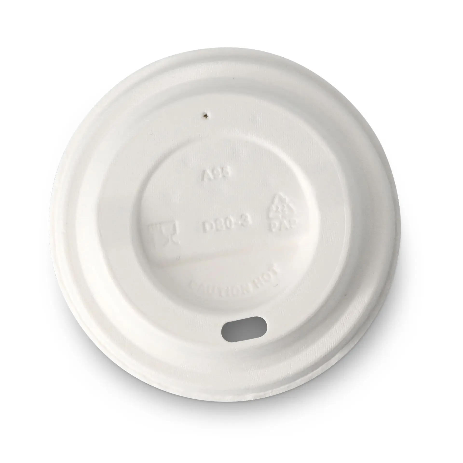 Papp-Deckel Ø 80 mm, weiß, Trinköffnung