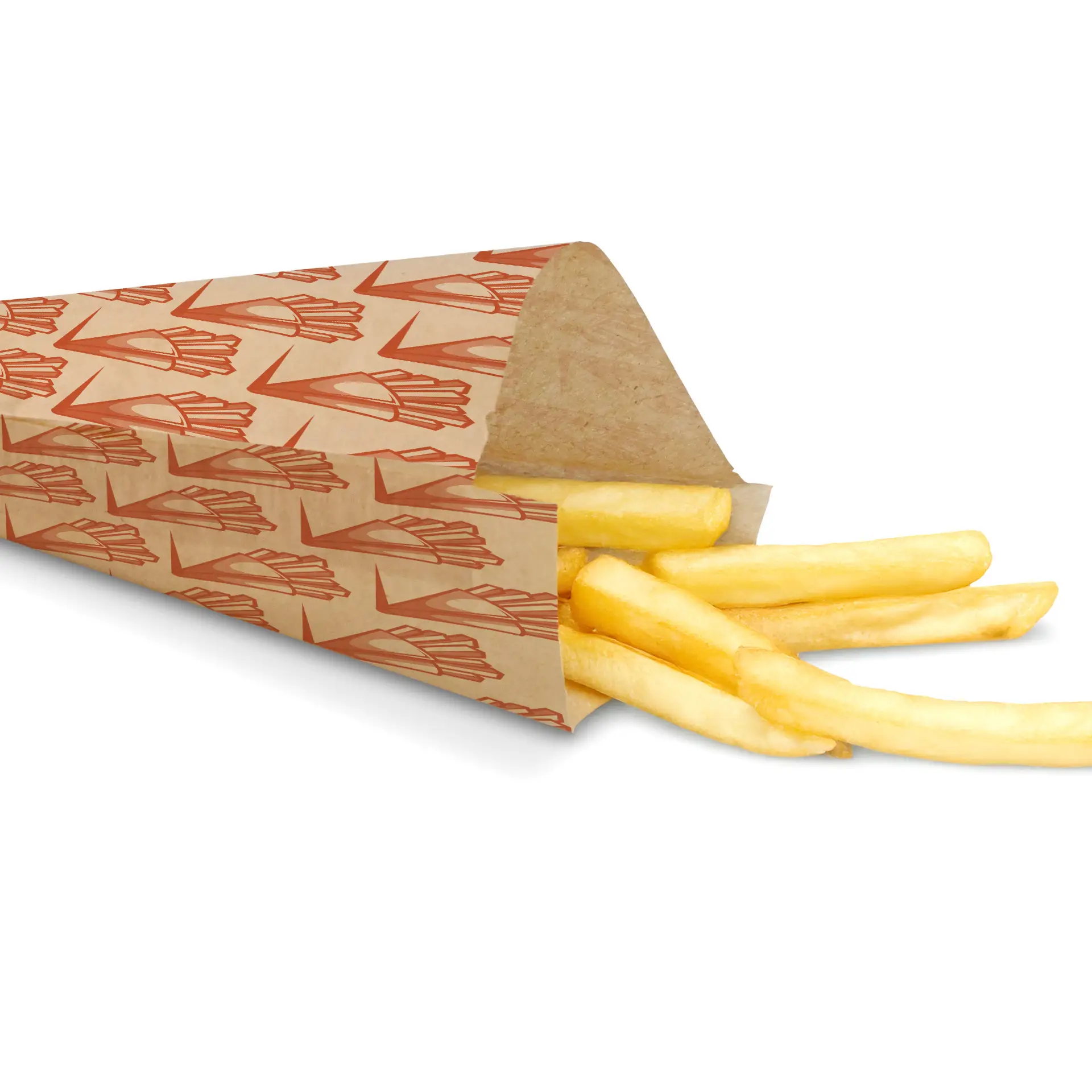Pommestüten aus Papier bedrucken, 19 x 19 cm, braun