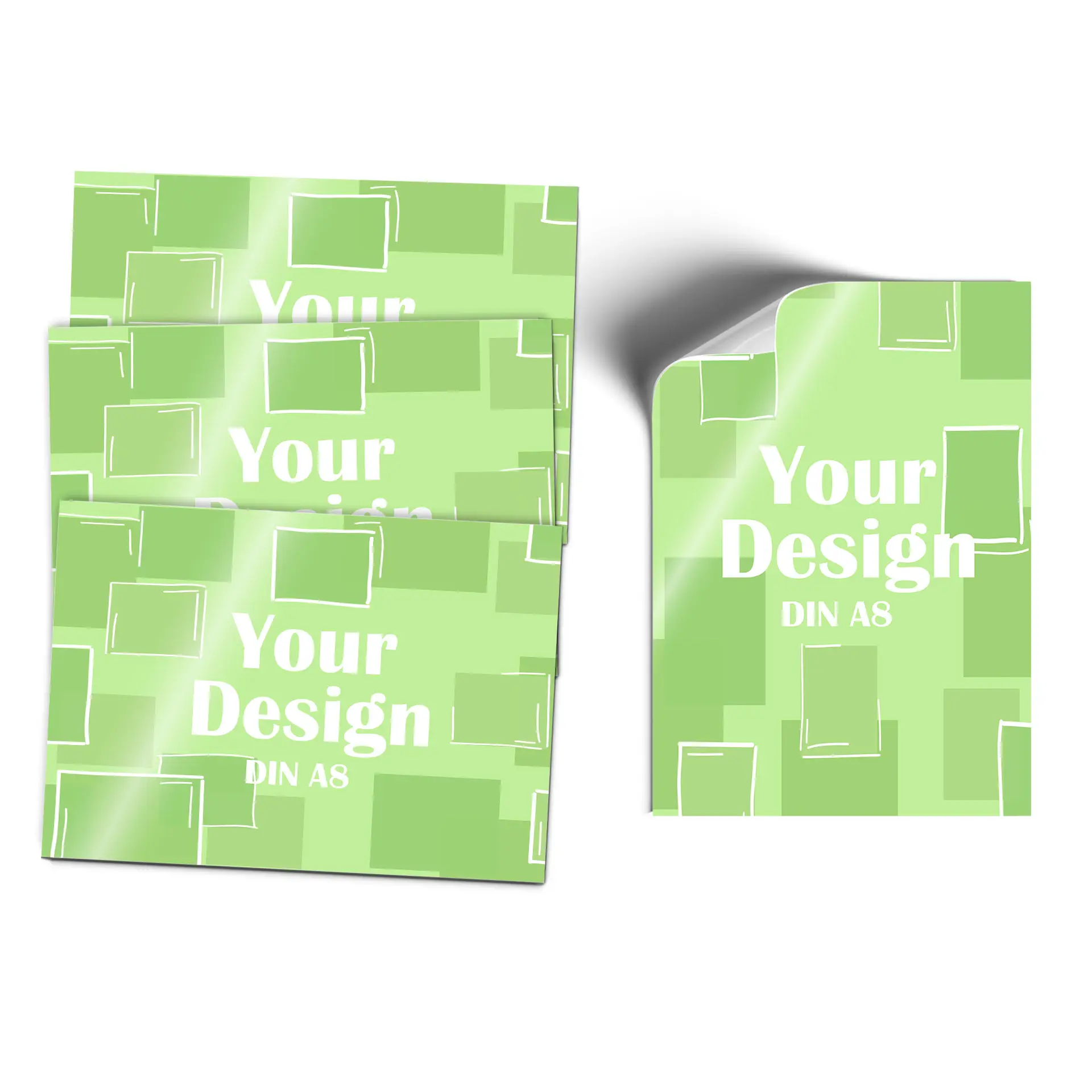 Naklejka graficzna z białym wzorem na gradientowym purpurowym tle, rozmiar 74x52 mm, z zaokrąglonymi rogami.