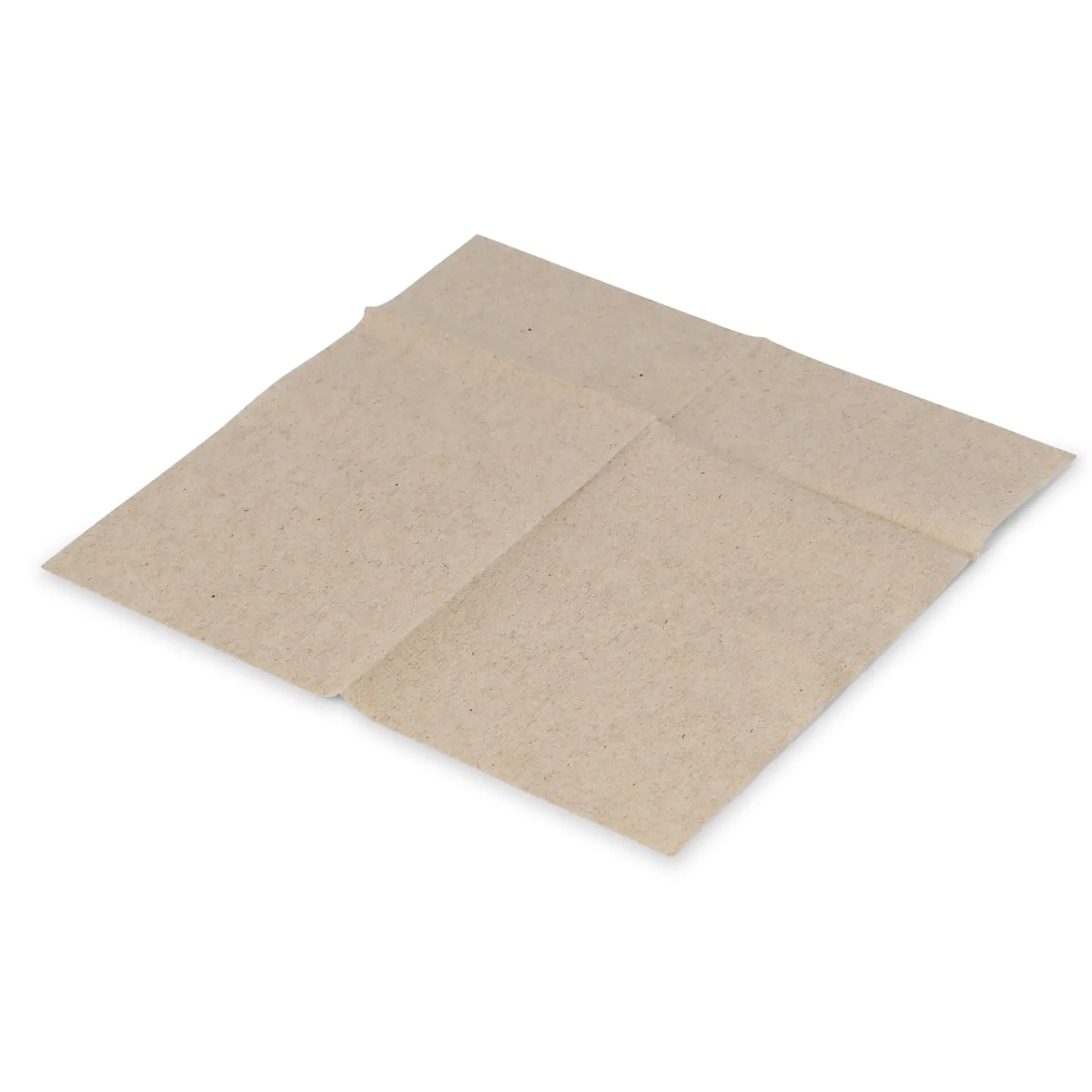Niebielona prostokątna serwetka rPaper, 12 x 8,5 cm, złożona, z symbolem recyklingu na powierzchni.