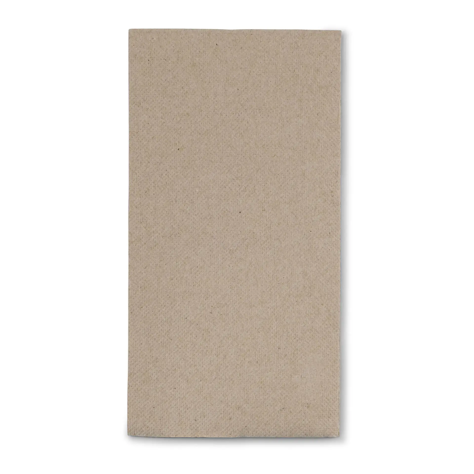 Prostokątna serwetka z recyklingu, niebielona, 40 x 40 cm, 2-warstwowa, z symbolem wskazującym materiał recyklingowy.