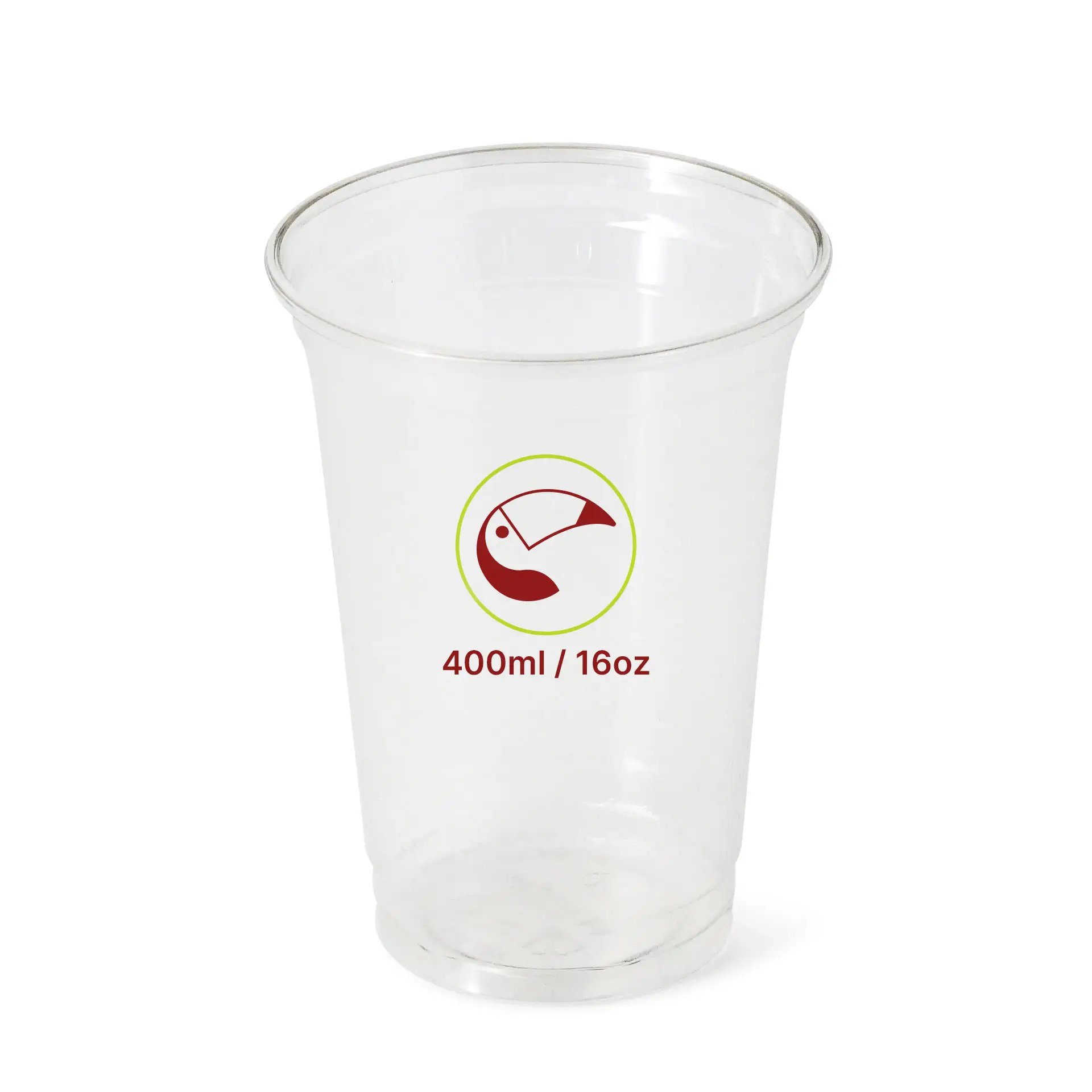 Kubki plastikowe z nadrukiem 400 ml / 16 oz, przezroczyste, rPET