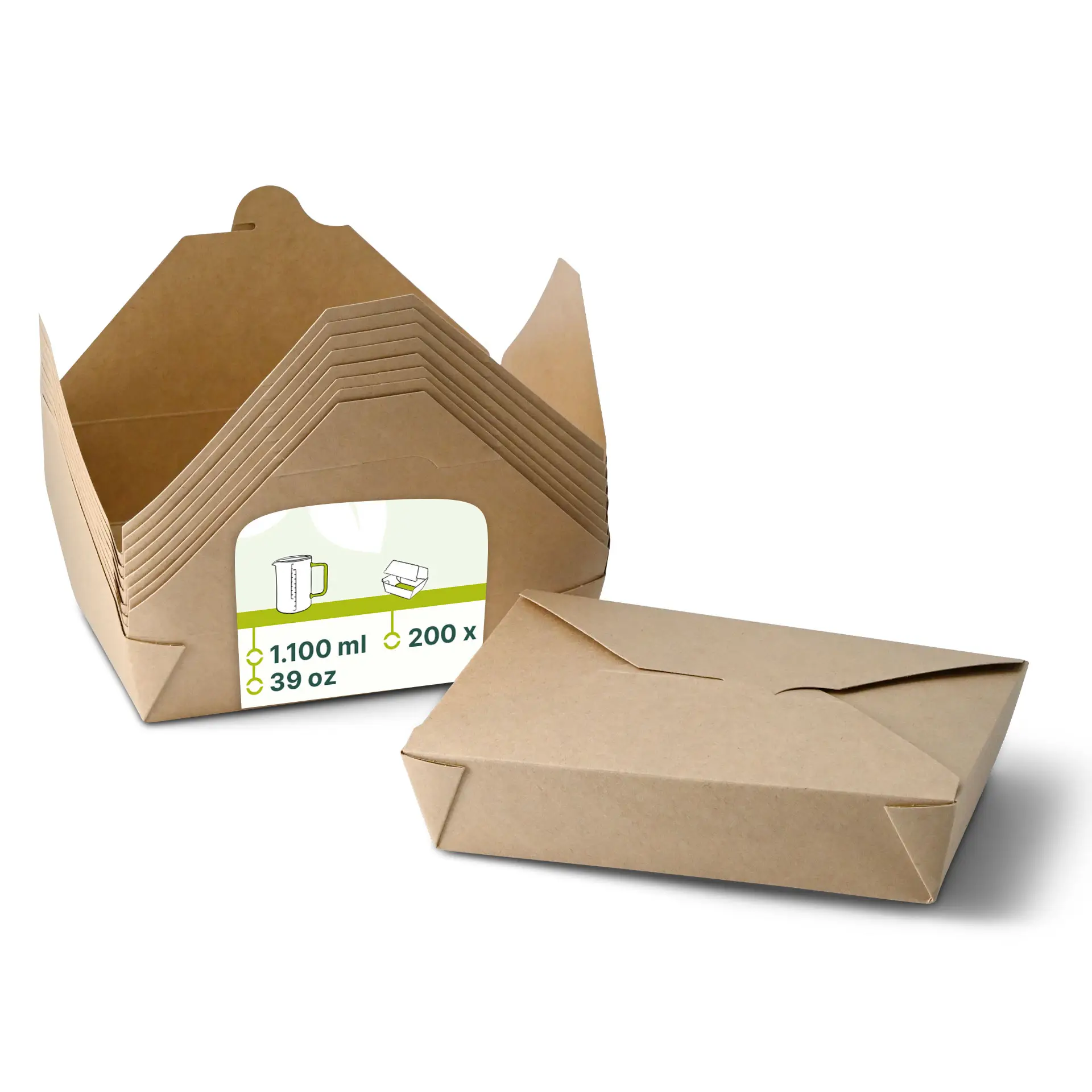 Take-away Boxen (beschichtet) 1100 ml, braun