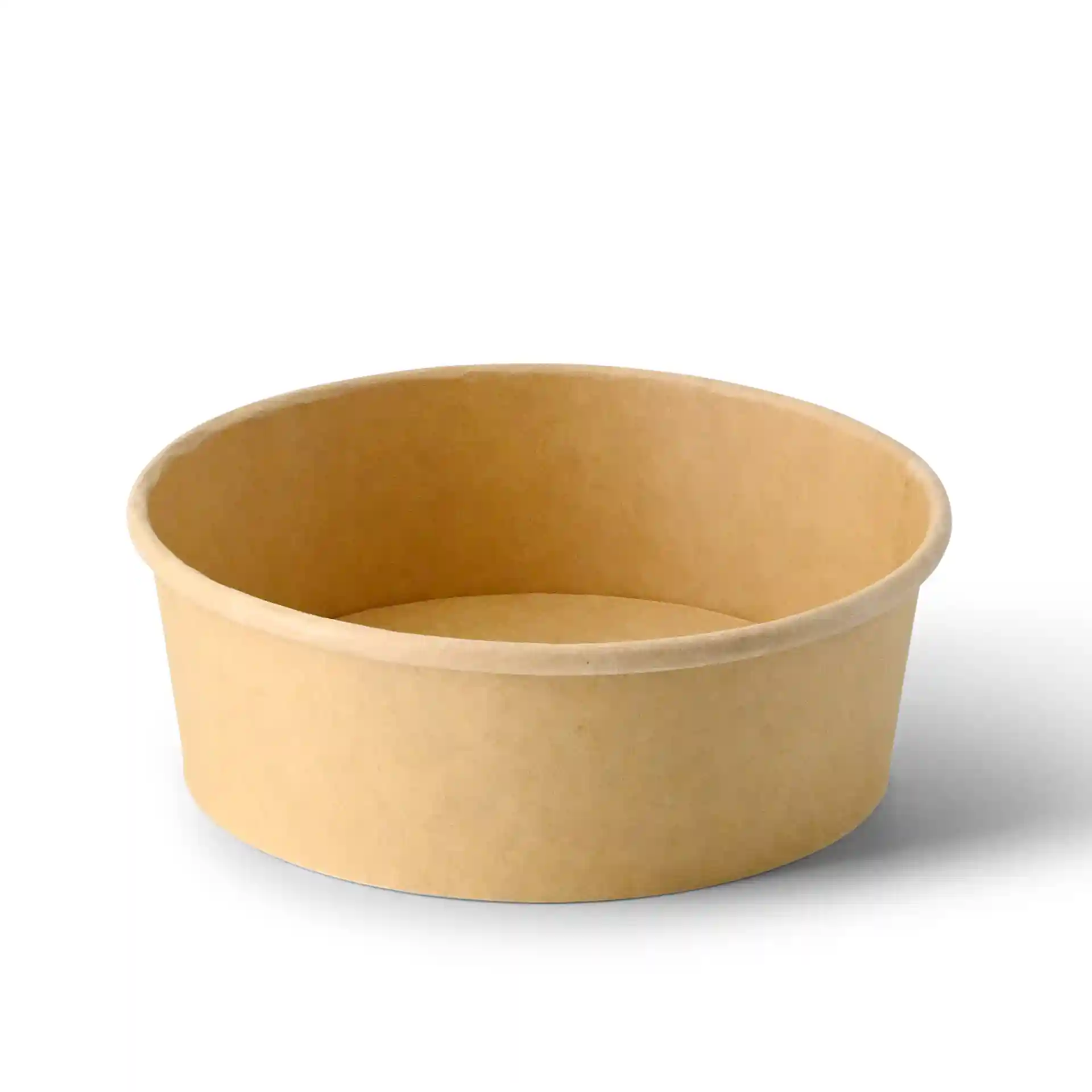 Brąbową okrągła miska tekturowa o wysokości 51 mm i średnicy 150 mm.