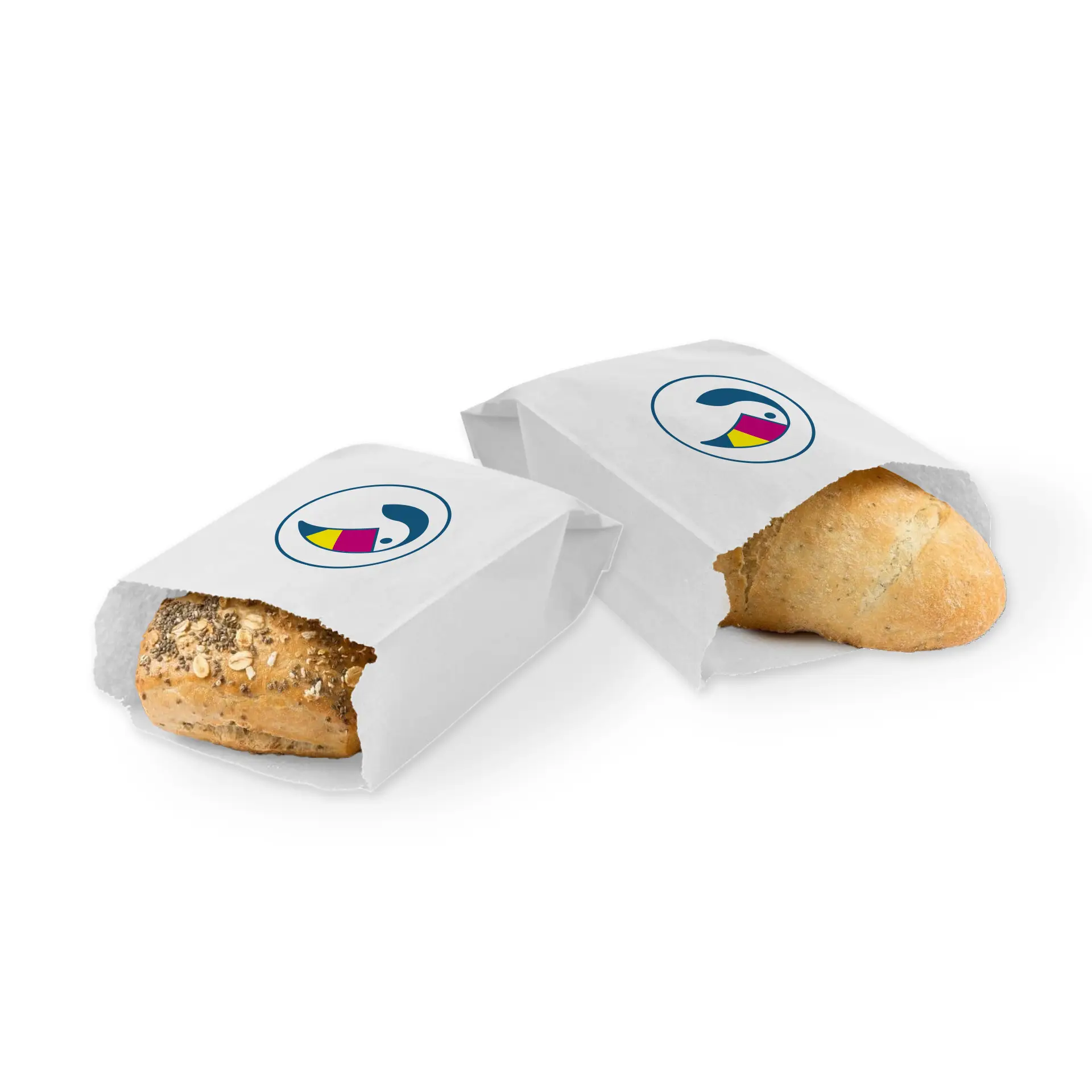 Brötchentüten bedruckt, weiß, 10 x 5 x 19 cm