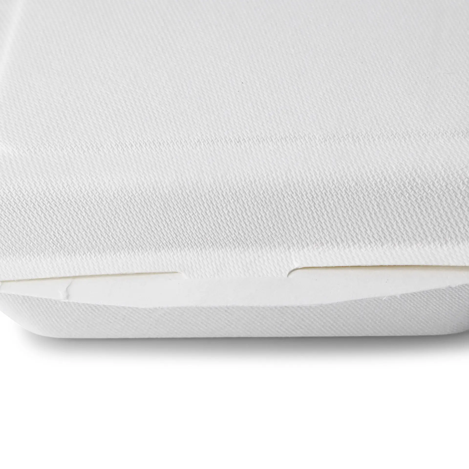 Pojemnik na żywność z biodegradowalnej bagassy z klapanym wiekiem; nadaje się do potraw na ciepło i zimno.