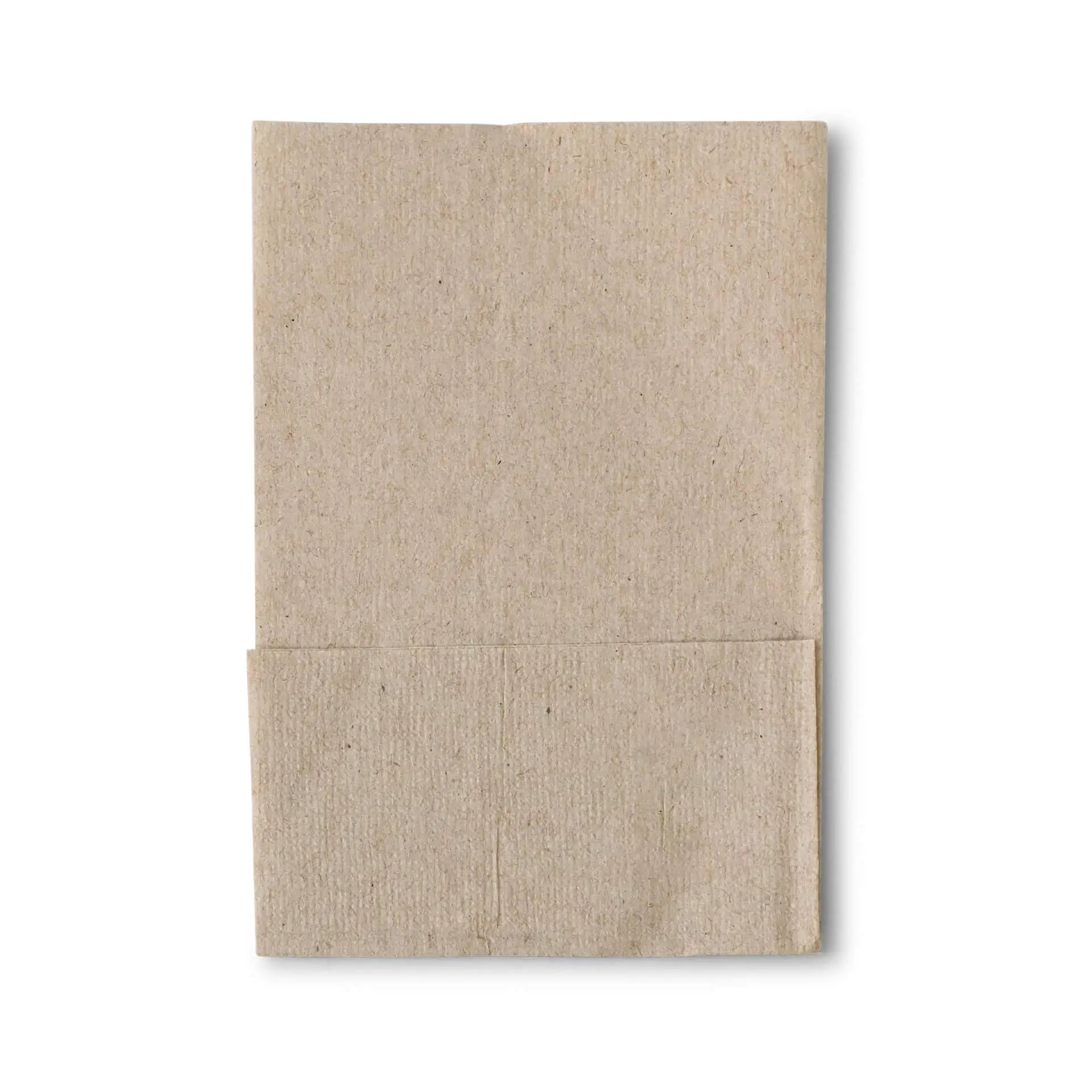 Prostokątna serwetka niebielona z rPaper, 12 x 8,5 cm, z symbolem wskazującym na materiał z recyklingu.