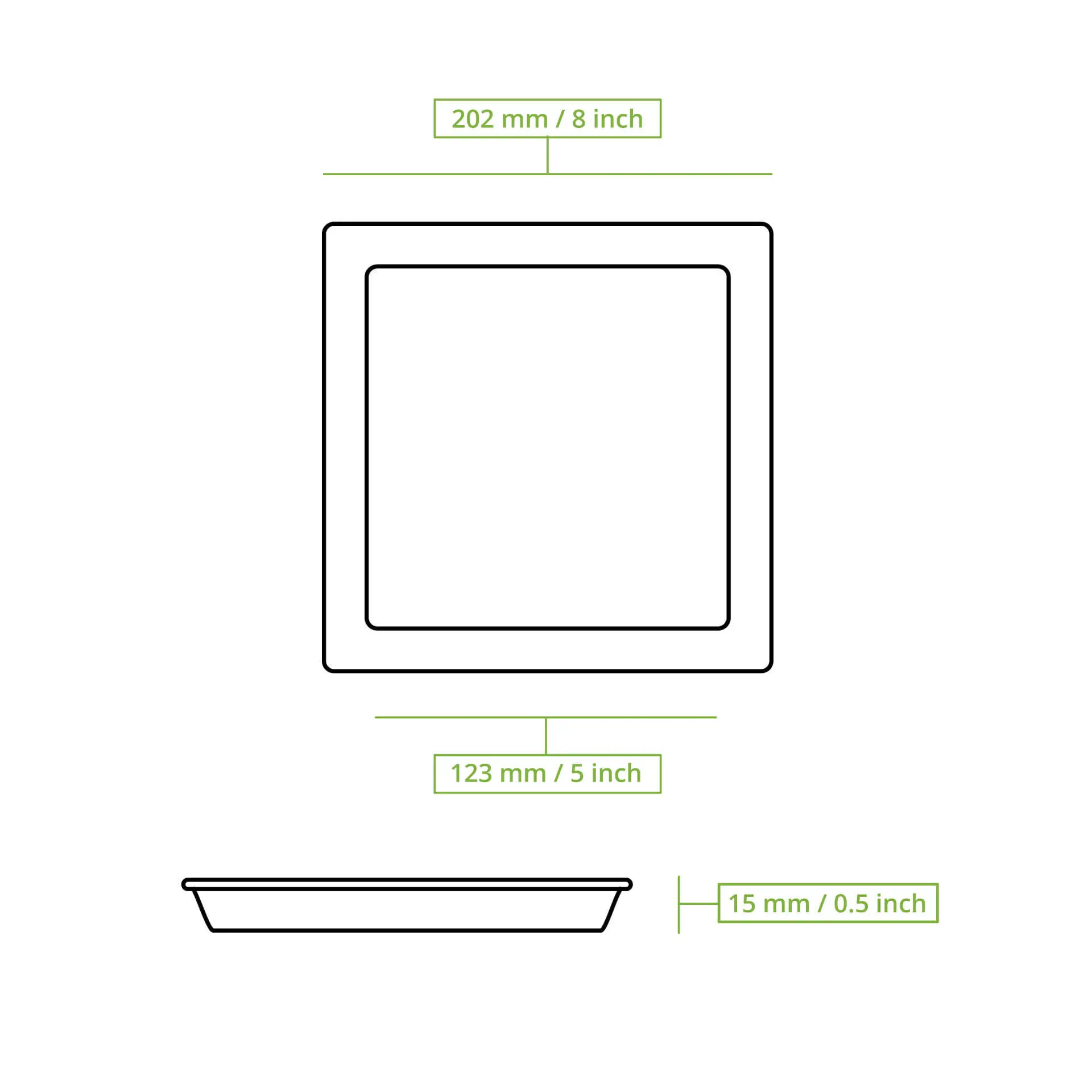 Kwadratowy talerz z trzciny cukrowej, 20 x 20 cm; odpowiedni do potraw gorących i zimnych; biodegradowalny i odporny na wysoką temperaturę.