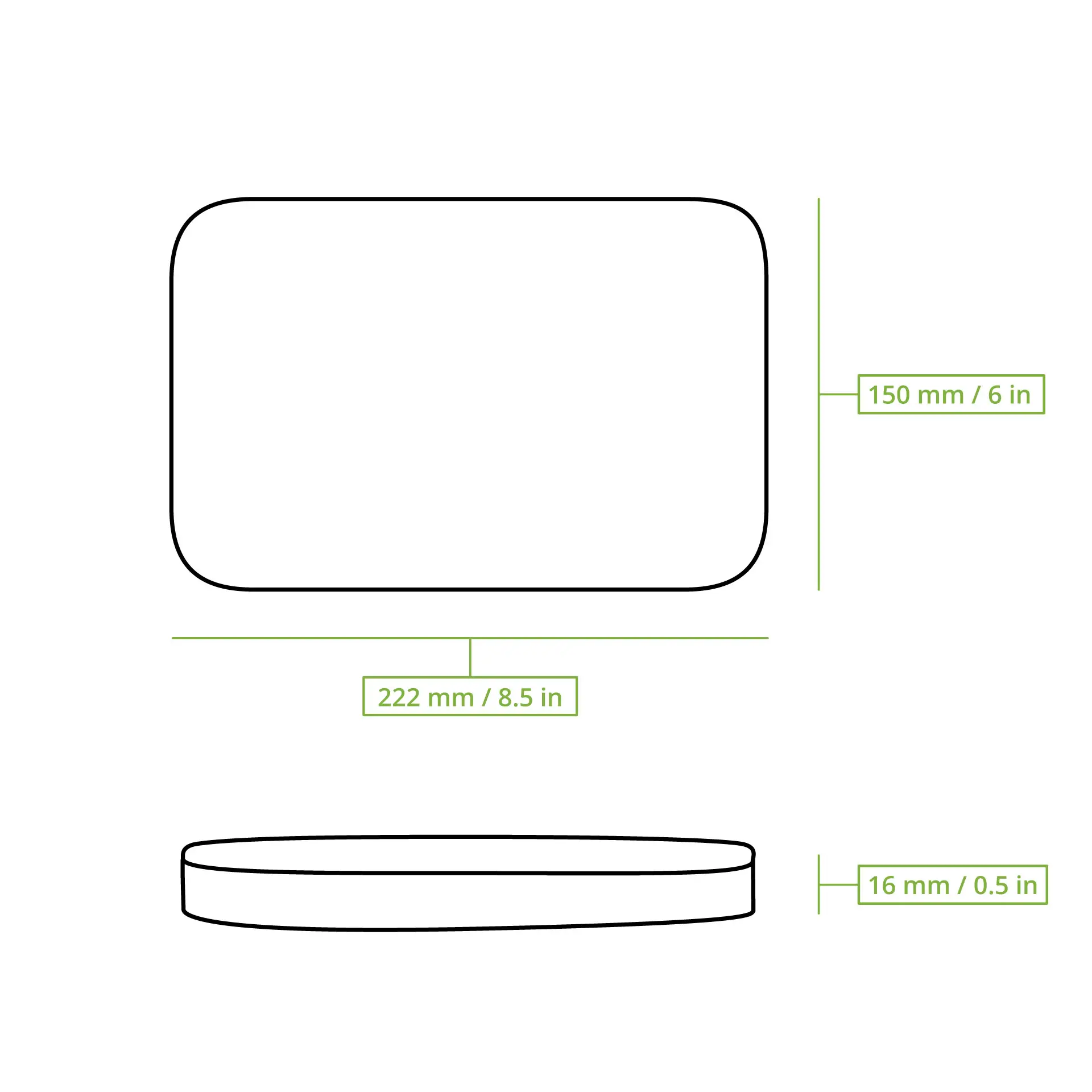 Przezroczysta, prostokątna, wielokrotnego użytku pokrywka do pojemników na żywność, 222 mm x 150 mm x 16 mm, bezpieczna w mikrofalówce i nadająca się do recyklingu.