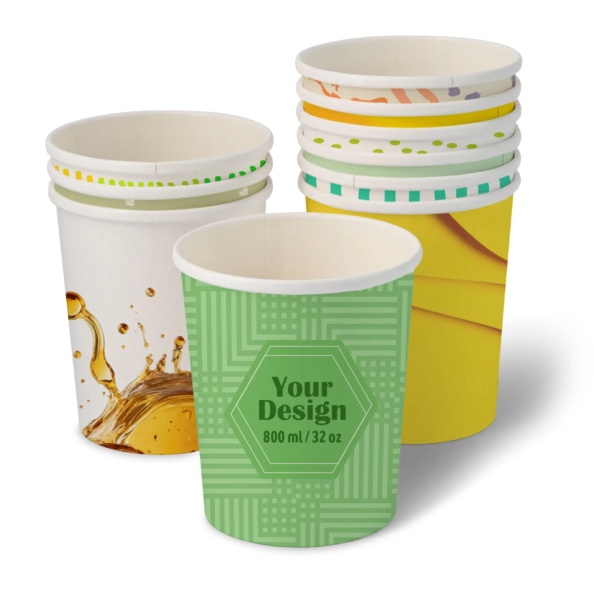 Suppenbecher to go bedruckt, 800 ml, Ø 115 mm, weiß, PE-beschichtet