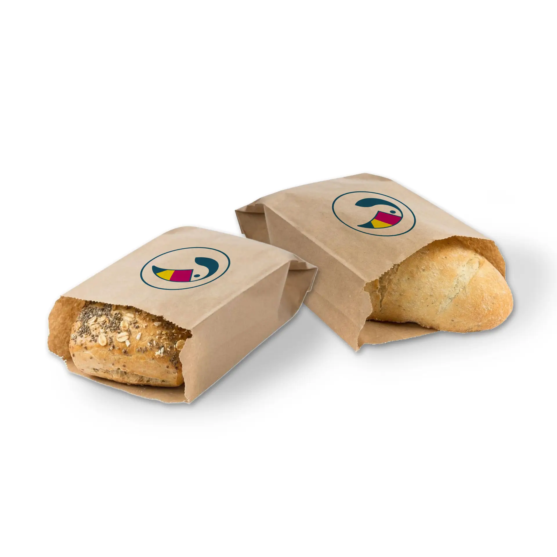 Brötchentüten bedruckt, braun, 10 x 5 x 19 cm