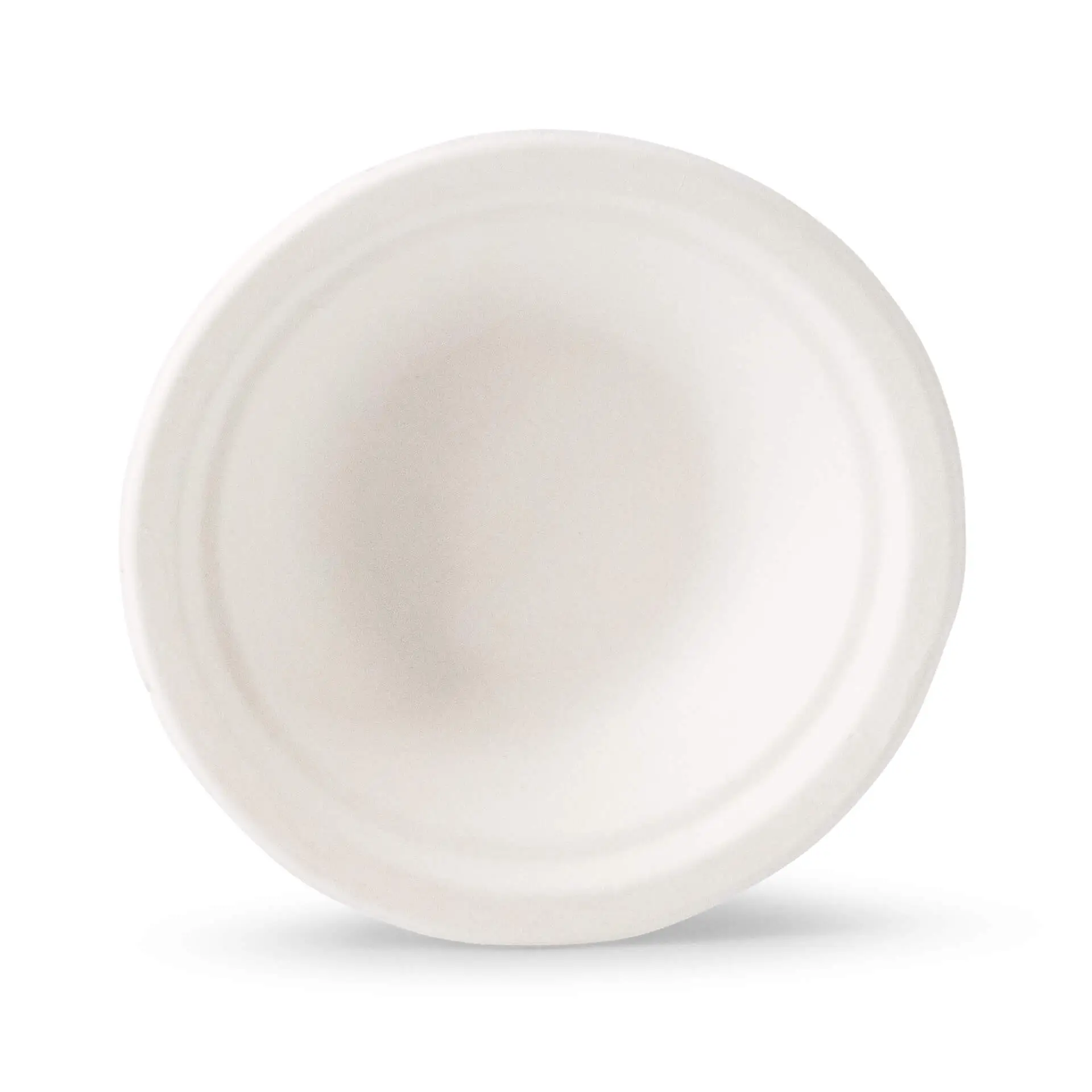 Okrągła biała miska z trzciny cukrowej, 400 ml, z gładką powierzchnią; odpowiednia do dań na ciepło i zimno.