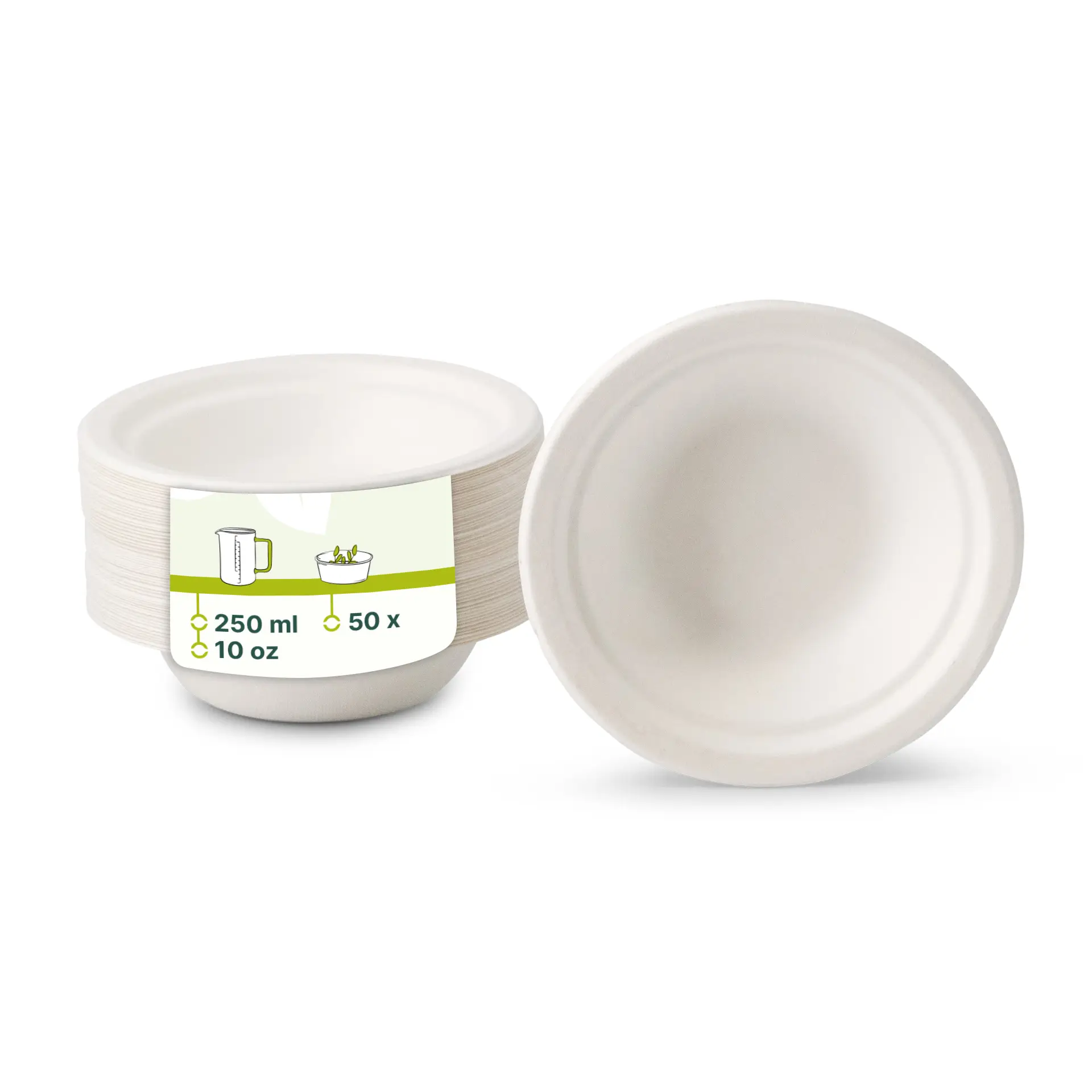 Miska z trzciny cukrowej, okrągła, 250 ml; wykonana z bagassy; odpowiednia do potraw gorących i zimnych; kompostowalna i biodegradowalna.