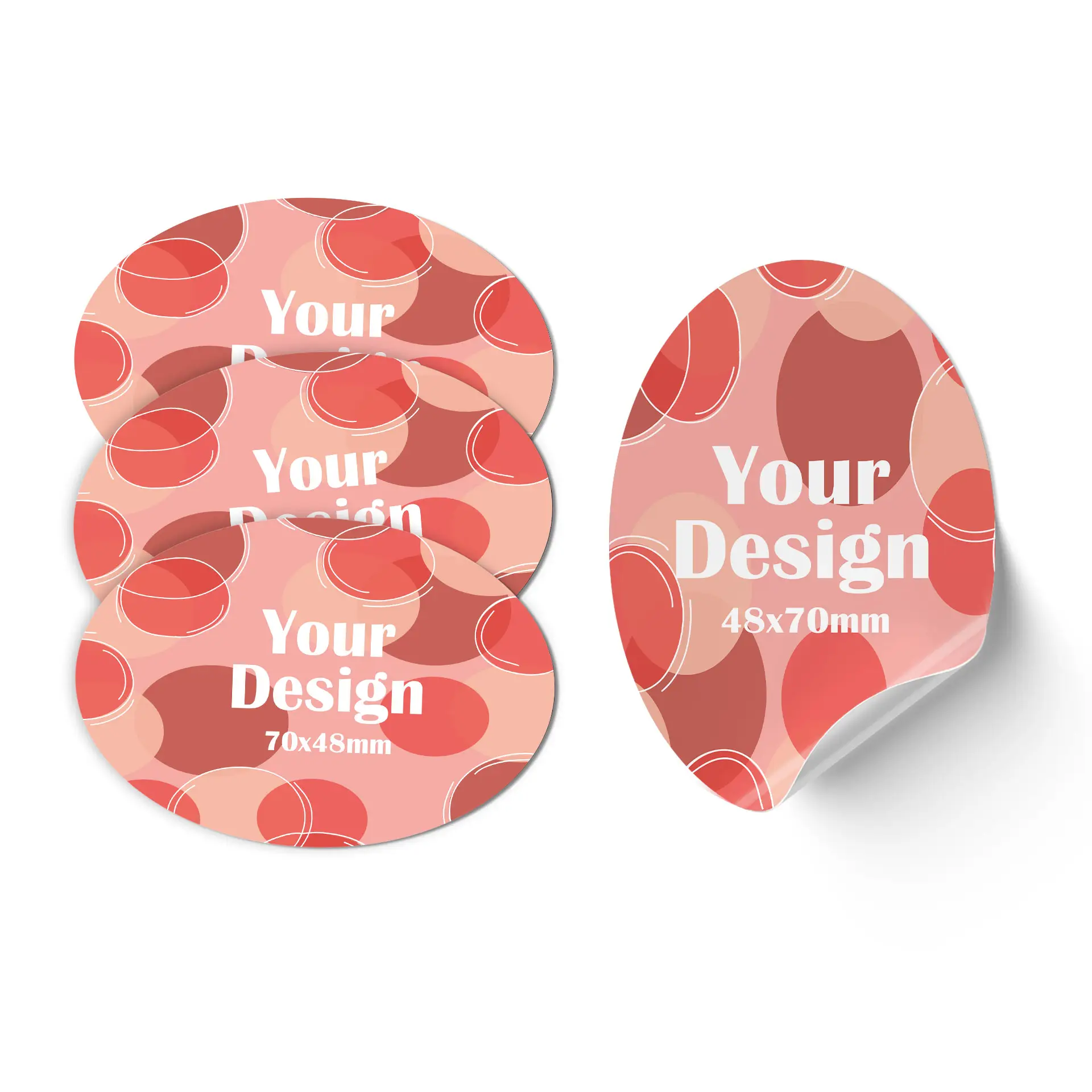 Zielona etykieta samoprzylepna z białym wzorem i wymiarami 70x48 mm.