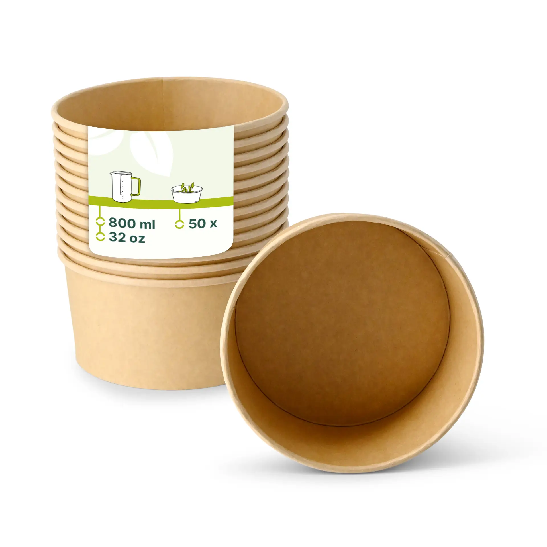 Kartonschale / Salatschale 800 ml, Ø 150 mm, braun