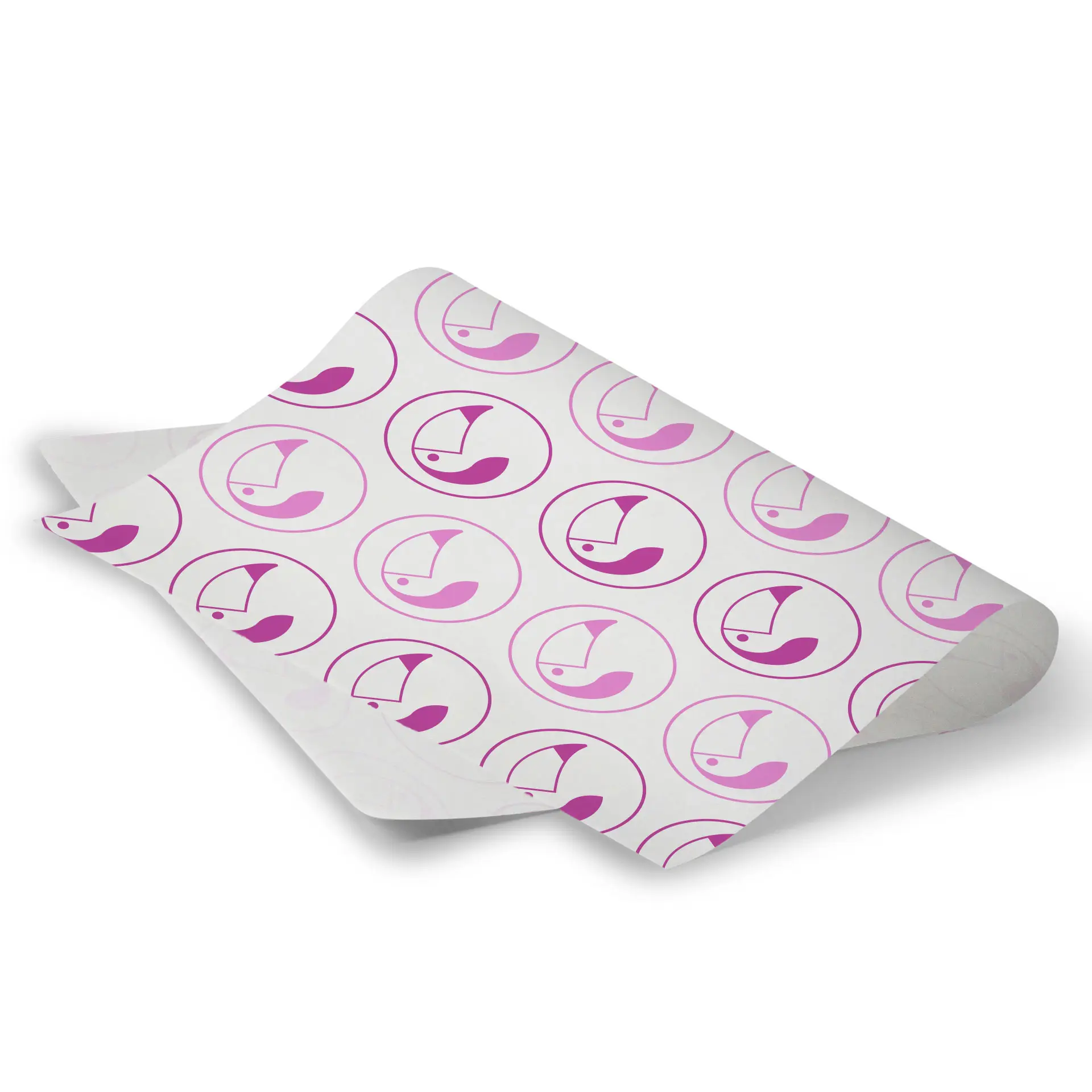 Einschlagpapier bedruckt, 43 cm x 33,4 cm, weiß