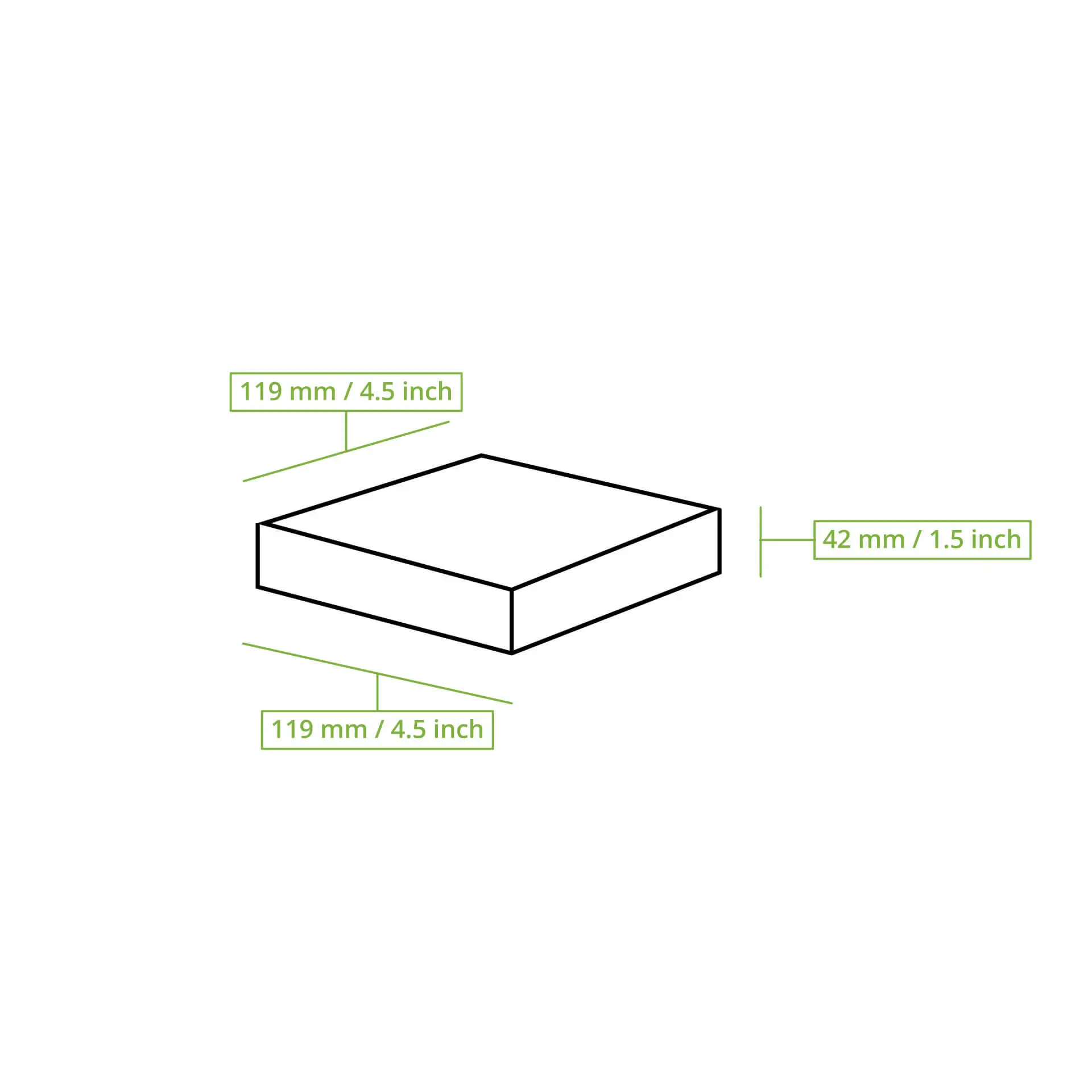 Faltschachteln mit Sichtfenster 12 x 12 x 4 cm, 600 ml, Zellulose-Fenster, außen braun, innen weiß, faltbar