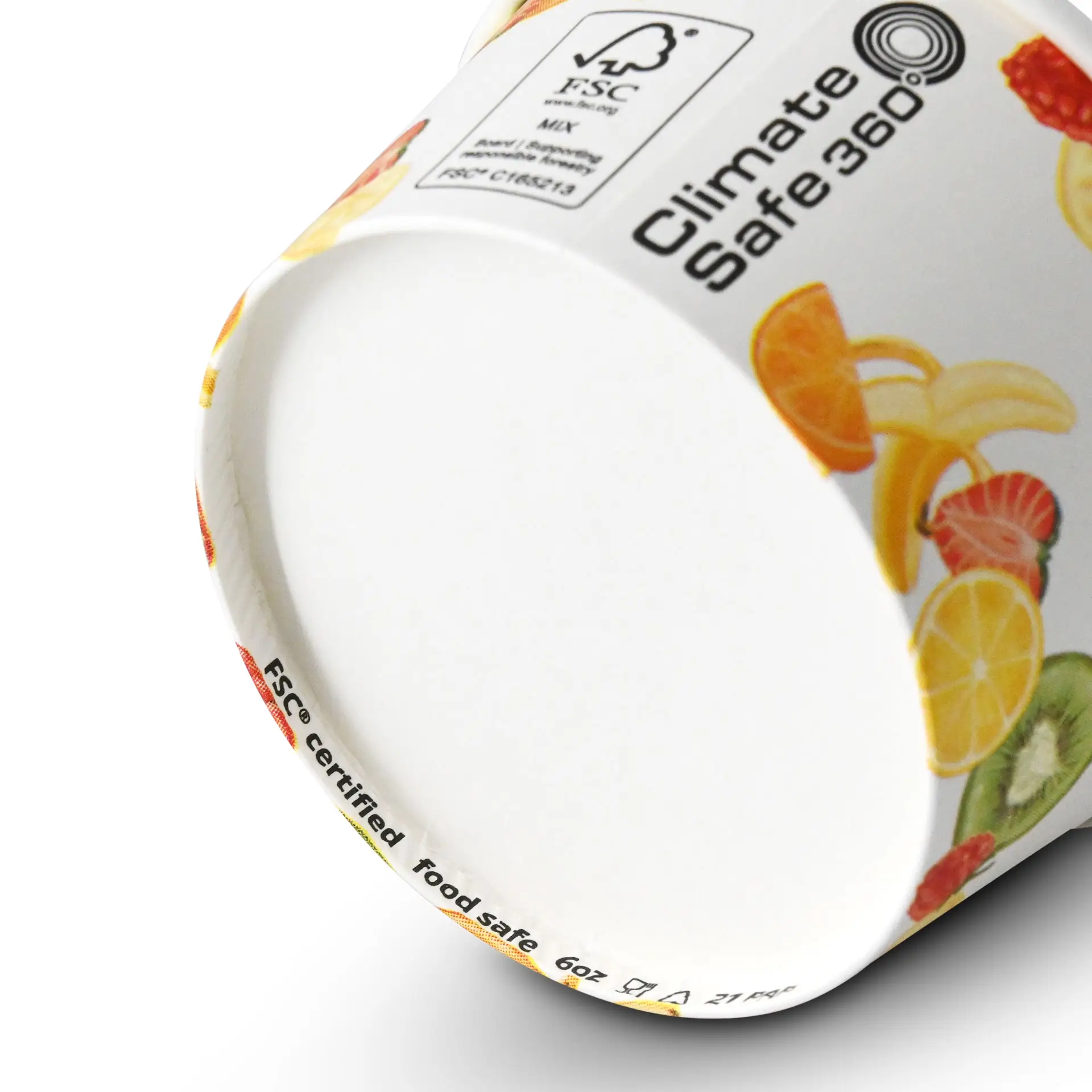 Kubek na lody z nadrukiem (powlekany) S „Owoce” 150 ml, max. 220 ml, Ø 92 mm