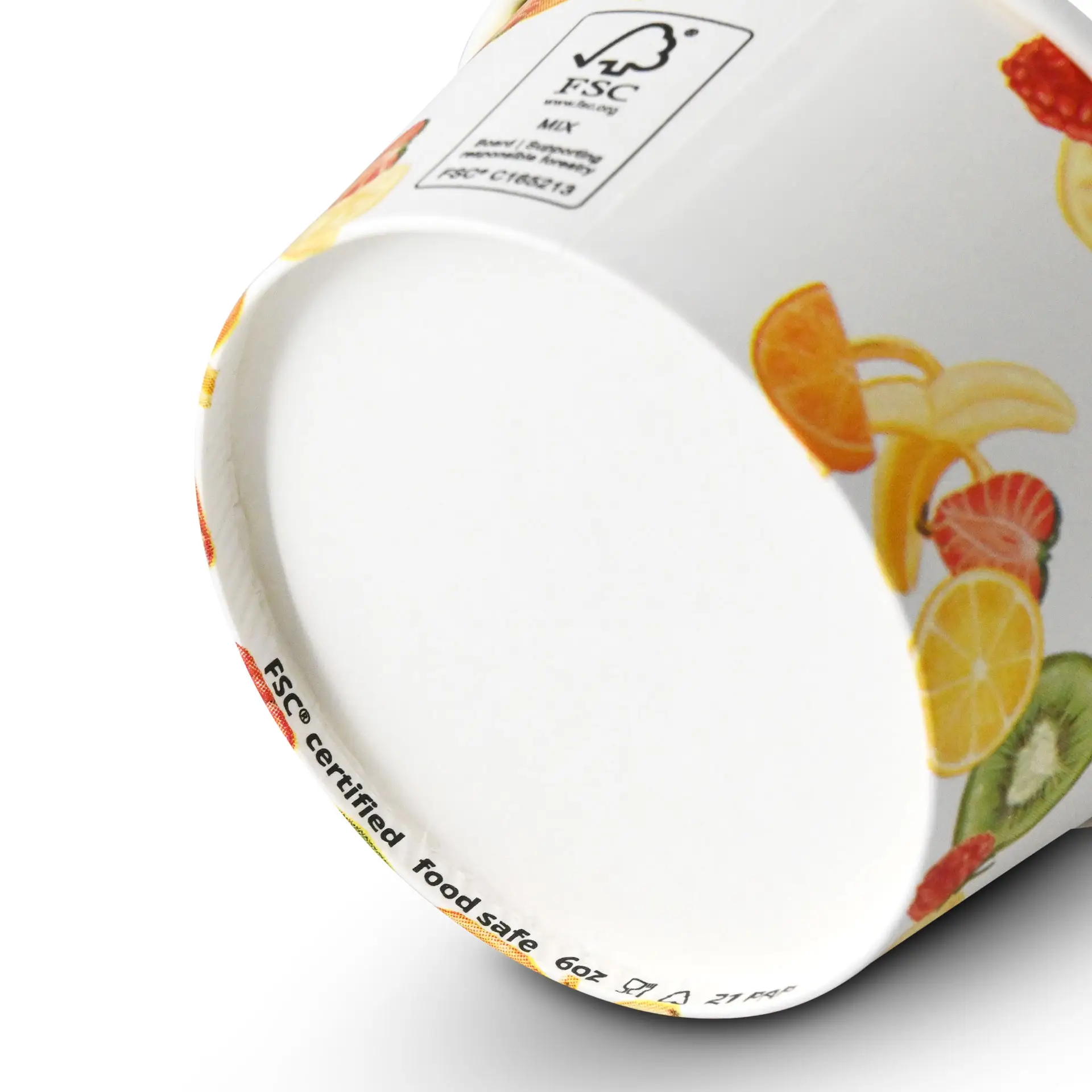 Eisbecher bedruckt (beschichtet) S "Früchte" 150 ml, max. 220 ml, Ø 92 mm