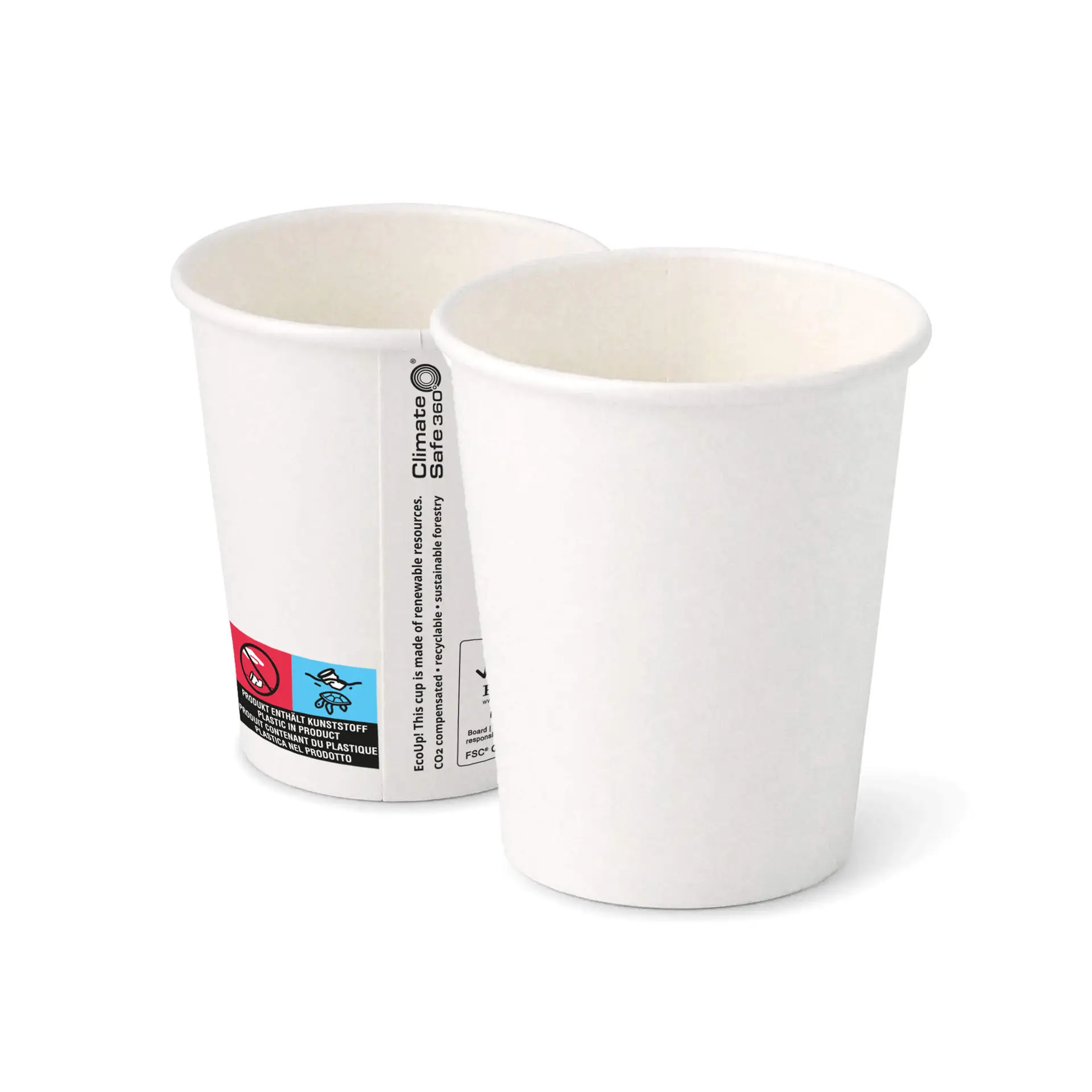 Pappbecher (beschichtet) 200 ml / 8 oz, Ø 80 mm, weiß