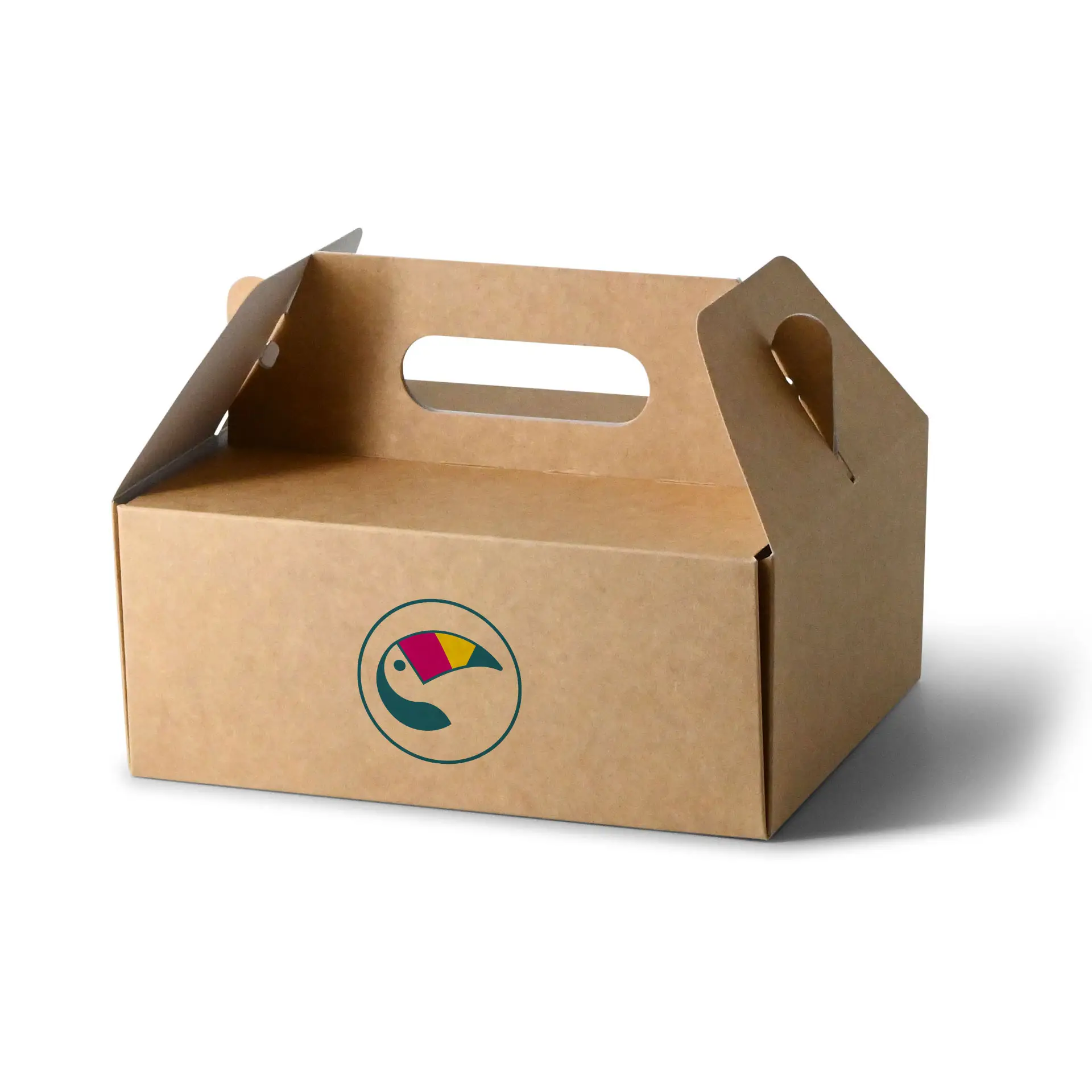 Pudełko na ciasto z nadrukiem, 21 x 16 x 9 cm, brązowe